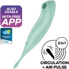 SATISFYER - APPLICATION DE STIMULATEUR ET VIBRATEUR TWIRLING PRO+ VERT