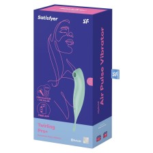 SATISFYER - TWIRLING PRO+ ESTIMULADOR DE PULSO DE AR E APLICATIVO VIBRADOR VERDE