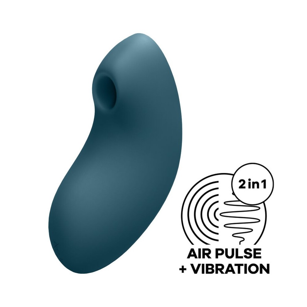 SATISFYER - VULVA LOVER 2 AIR PULSE STIMULATOR & VIBRATOR BLUE