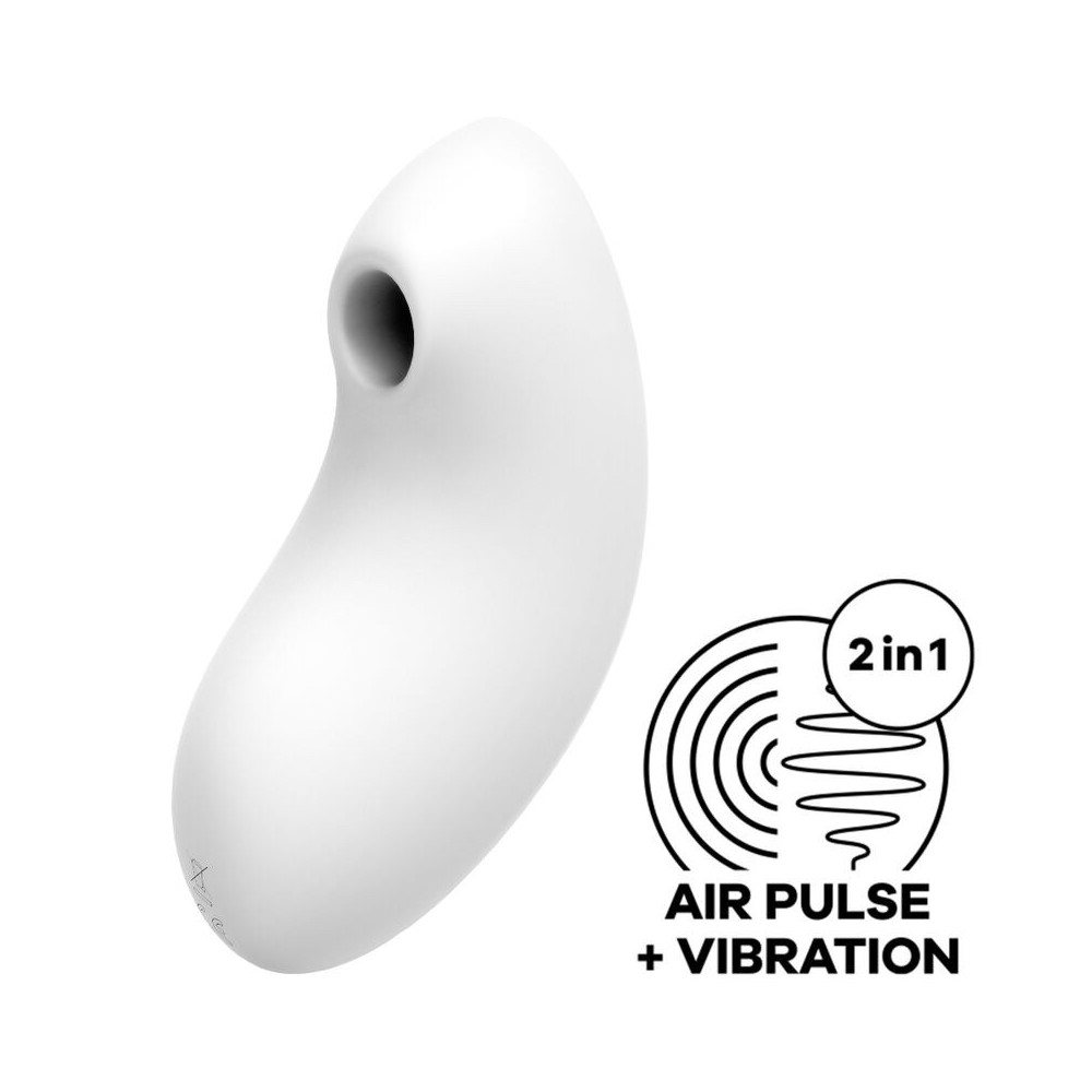 SATISFYER - VULVA LOVER 2 AIR PULSE STIMULATOR & VIBRATOR WHITE