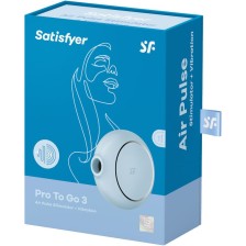 SATISFYER - PRO TO GO 3 DOPPELTER LUFTPULSSTIMULATOR & VIBRATOR BLAU