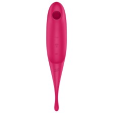 SATISFYER - ESTIMULADOR E VIBRADOR DE PULSO TWIRLING PRO AIR VERMELHO