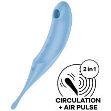 SATISFYER - ESTIMULADOR E VIBRADOR DE PULSO TWIRLING PRO AIR AZUL