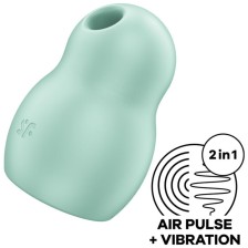 SATISFYER - PRO TO GO 1 DOUBLE AIR PULSE STIMULATOR & VIBRATOR GREEN