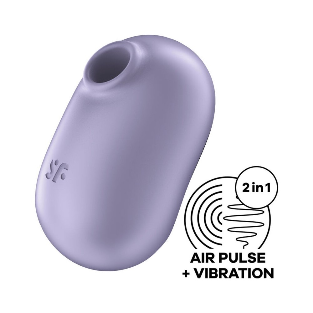 SATISFYER - PRO TO GO 2 DOUBLE AIR PULSE STIMULATOR & VIBRATOR VIOLET