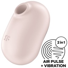 SATISFYER - PRO TO GO 2 ESTIMULADOR E VIBRADOR DE PULSO DE AR DUPLO BEGE