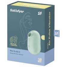 SATISFYER - PRO TO GO 2 DOPPELTER LUFTPULSSTIMULATOR & VIBRATOR GRÜN