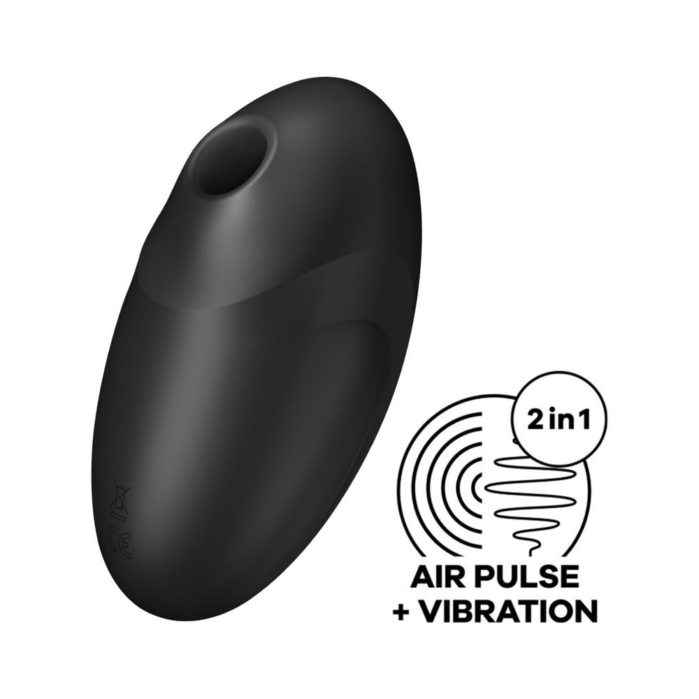 SATISFYER - VULVA LOVER 3 AIR PULSE STIMULATOR & VIBRATOR BLACK