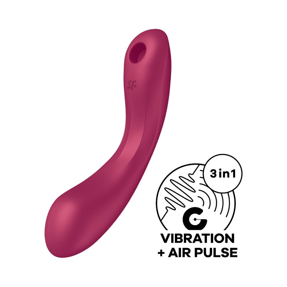 SATISFYER - CURVE TRINITY 1 AIR PULSE VIBRATION RED