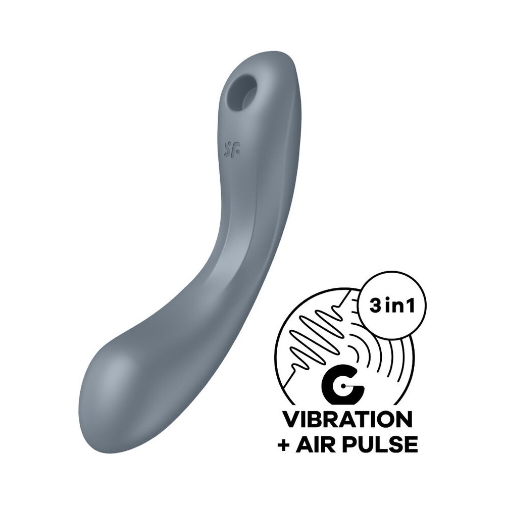 SATISFYER - CURVE TRINITY 1 AIR PULSE VIBRATION GREY