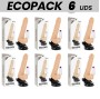 ECOPACK 6 EINHEITEN - BASECOCK REALISTISCHER VIBRATOR MIT FERNBEDIENUNG NATÜRLICH MIT HODEN 19.5 CM -O- 4 CM