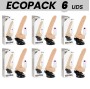ECOPACK 6 UNIT - BASECOCK VIBRADOR DE CONTROLE REMOTO NATURAL REALISTA 19 CM -O- 4 CM