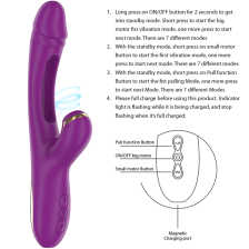 INTENSE - ATENEO RECHARGEABLE MULTIFUNCTION VIBRATOR 7 VIBRATIONS WITH SWINGING MOTION AND SUCKING PURPLE