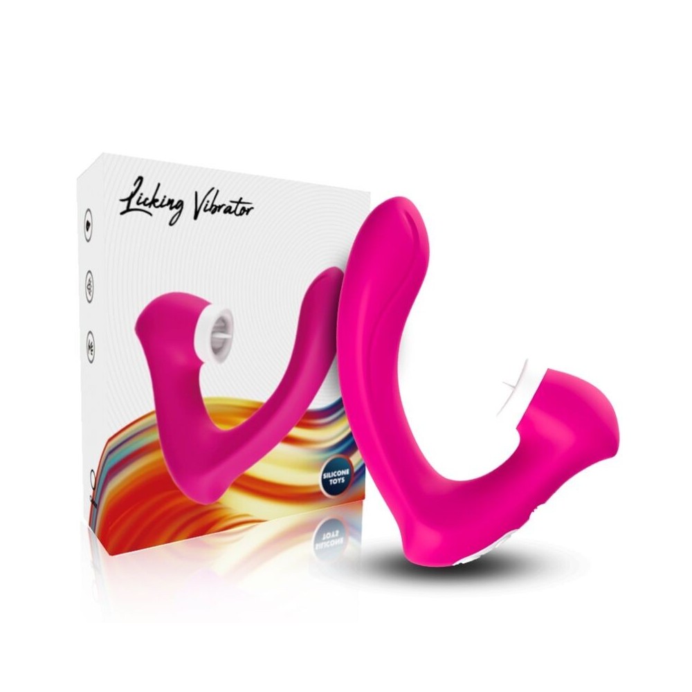 ARMONY - SECRETKISS LICKING VIBRATING CLIT & VIBRATOR CURVED FUCHSIA