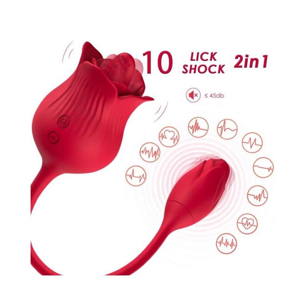 ARMONY - PINK CLITORIS STIMULATOR VIBRATOR WITH TAIL 10 MODES RED