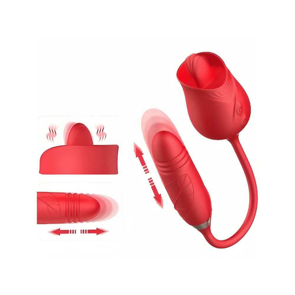 ARMONY - DELIGHT FLOWER VIBRATOR & THRUSTING WITH TONGUE RED