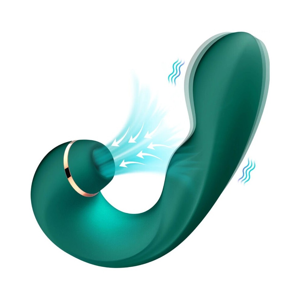 ARMONY - VIBRADOR E SUCKER FLEXÍVEL VERDE