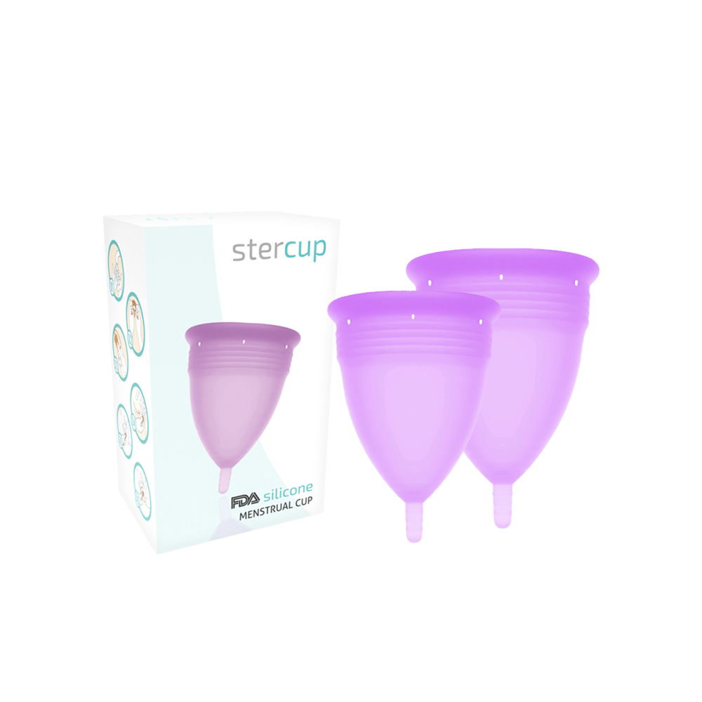 STERCUP - FDA SILIKON-MENSTRUALCUP PACKUNGSGRÖSSE S + L LILA