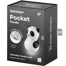 SATISFYER - POCKET PANDA STIMULATOR & VIBRATOR BLACK AND WHITE