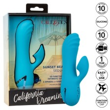 CALEXOTICS - SUNSET BEACH SEDUCER VIBRATORE E STIMOLATORE 10 FUNZIONI BLU