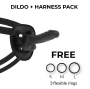 COCK MILLER - HARNESS + SILICONE DENSITY COCKSIL ARTICULABLE BLACK 13 CM