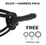COCK MILLER - HARNESS + SILIKON DICHTE ARTIKULIERBARES COCKSIL SCHWARZ 18 CM