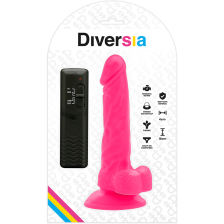DIVERSIA - REALISTIC FLEXIBLE VIBRATING DILDO PINK 18 CM -O- 4 CM