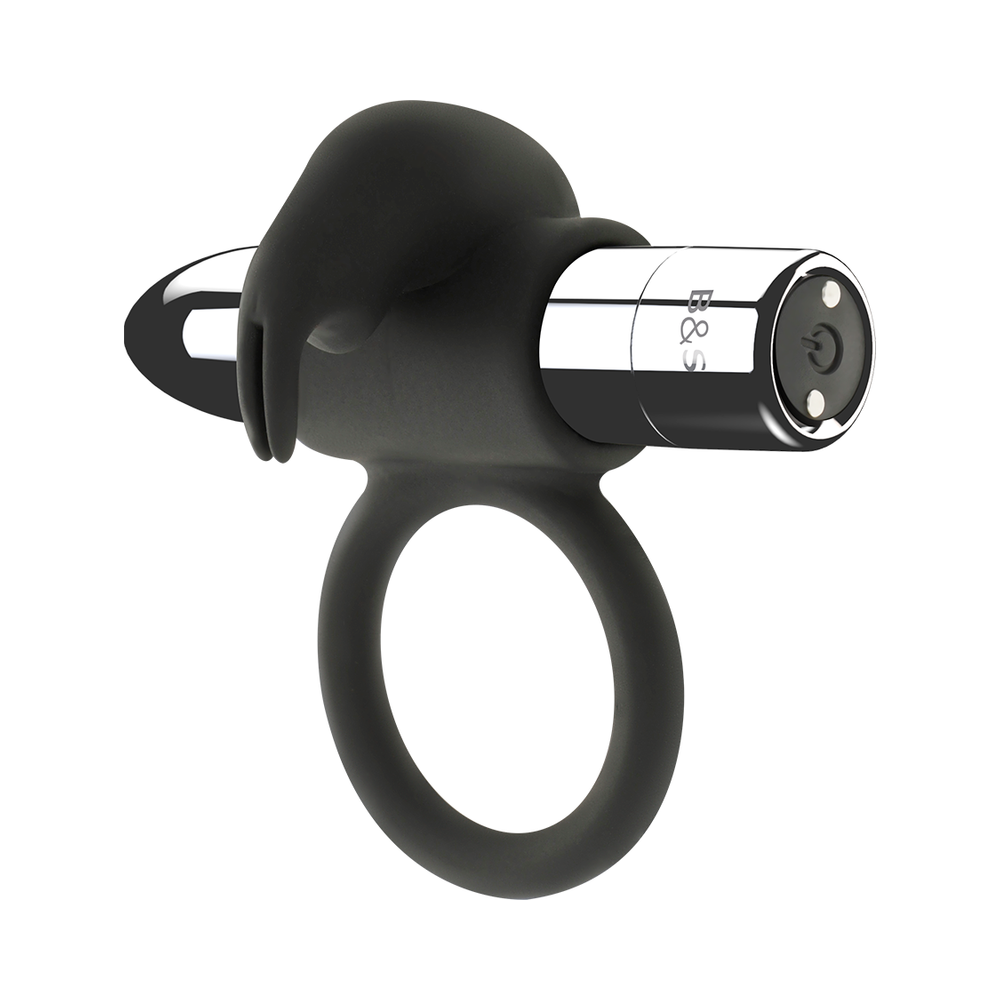 BLACK&SILVER - ANEL VIBRADOR RECARREGÁVEL BURTON 10V