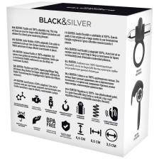 BLACK&SILVER - BURTON RECHARGEABLE VIBRATING RING 10V