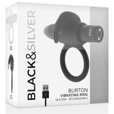 BLACK&SILVER - BURTON VIBRATING RING 10 MODES BLACK