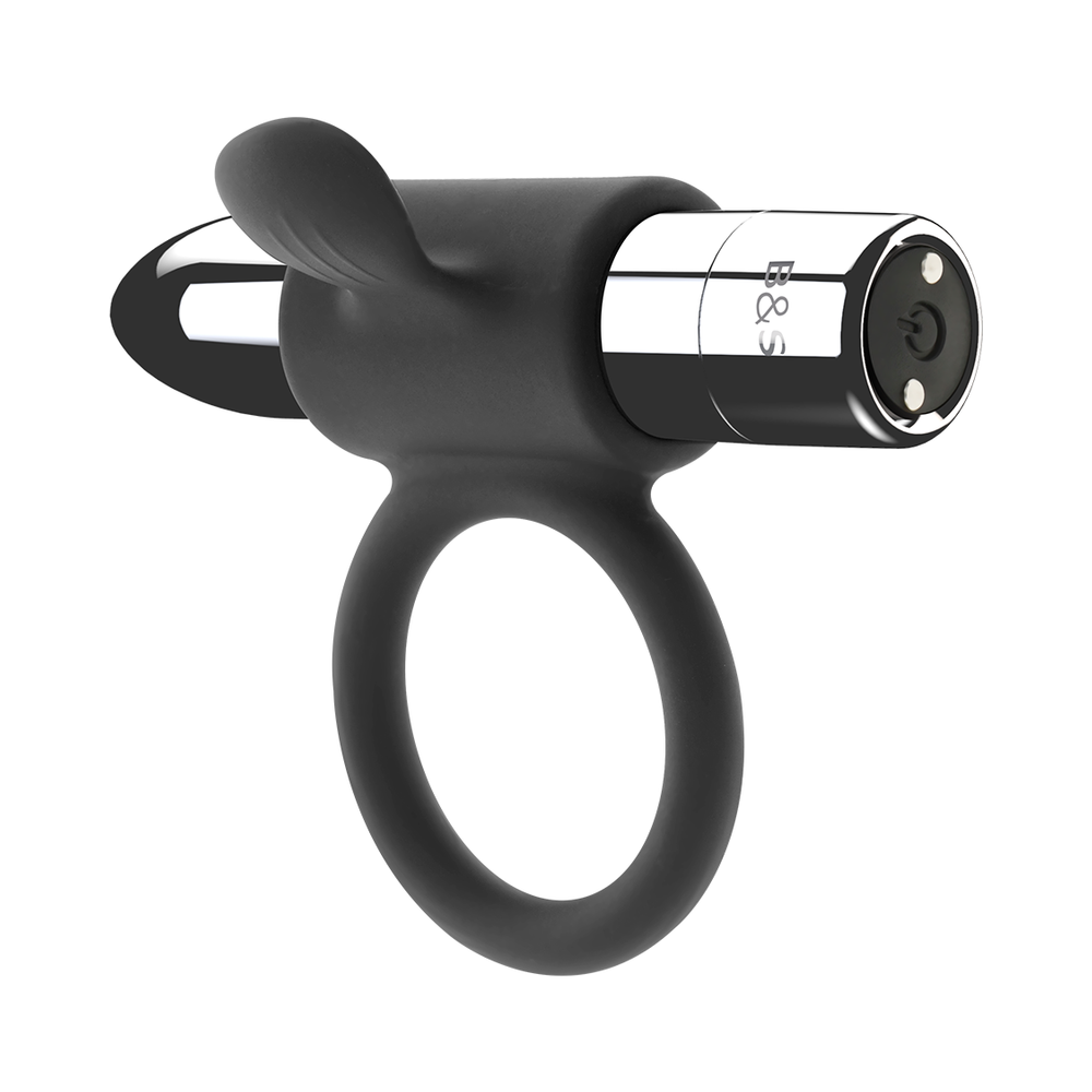 BLACK&SILVER - CAMERON RECHARGEABLE VIBRATING RING SILVER