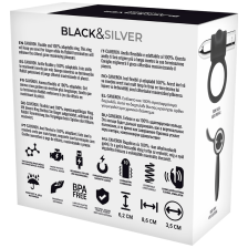 BLACK&SILVER - CAMERON WIEDERAUFLADBARER VIBRIERRING SILBER