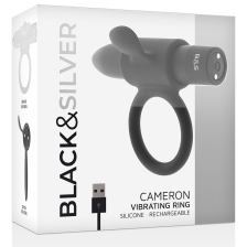 BLACK&SILVER - ANELLO VIBRANTE RICARICABILE CAMERON NERO