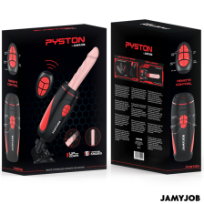 JAMYJOB - MASTURBADOR AUTOMÁTICO BASE PYSTON COM DILDO DE CONTROLE REMOTO