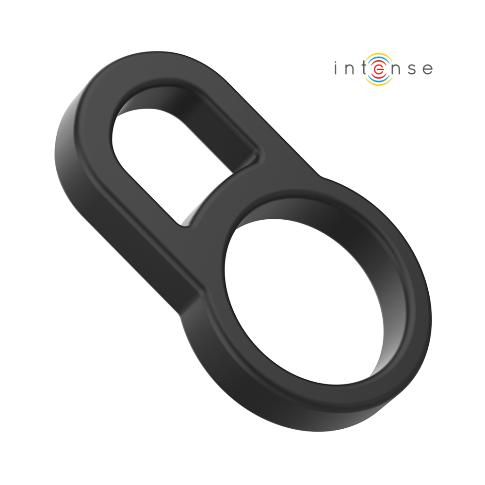 INTENSE - BOBBY DOUBLE SILICONE PENIS RING BLACK