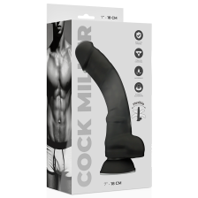 COCK MILLER - DILDO REALISTA SILICONE DENSIDADE ARTICULÁVEL PRETO 18 CM