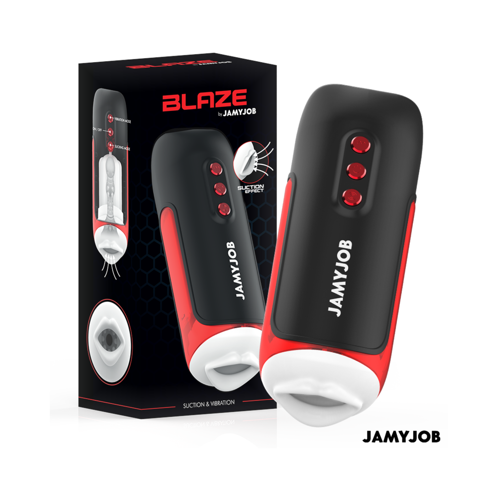 JAMYJOB - MASTURBATEUR BOUCHE AUTOMATIQUE BLAZE 5 MODES D'ASPIRATION ET DE VIBRATION