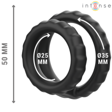 INTENSE - DEWEY DOUBLE SILICONE PENIS RING BLACK MODEL 4