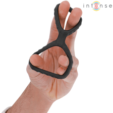 INTENSE - DEWEY ANEL DE PÊNIS DUPLO DE SILICONE PRETO MODELO 4