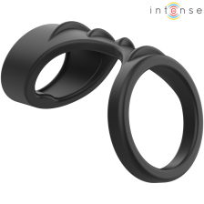 INTENSE - THEO DOUBLE SILICONE PENIS RING BLACK MODEL 5