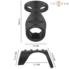 INTENSE - THEO ANEL DE PÊNIS DUPLO DE SILICONE PRETO MODELO 5