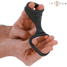 INTENSE - THEO DOUBLE SILICONE PENIS RING BLACK MODEL 5