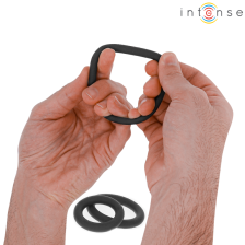 INTENSE - HUGH 3 ANELLI PER PENE IN SILICONE BASIC NERI