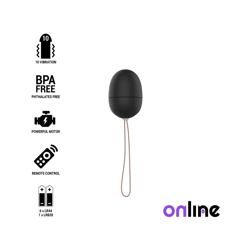 ONLINE - OEUF VIBRANT TÉLÉCOMMANDE S NOIR