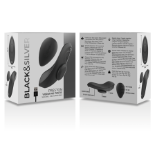 BLACK&SILVER - CALA VIBRADORA DE SILICONE RECARREGVEL PRESTON PRETA