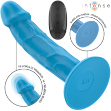 INTENSE - PHOEBE VIBRADOR REALISTA 10 VIBRAÇÕES AZUL CONTROLE REMOTO