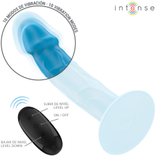 INTENSE - PHOEBE VIBRADOR REALISTA 10 VIBRAÇÕES AZUL CONTROLE REMOTO