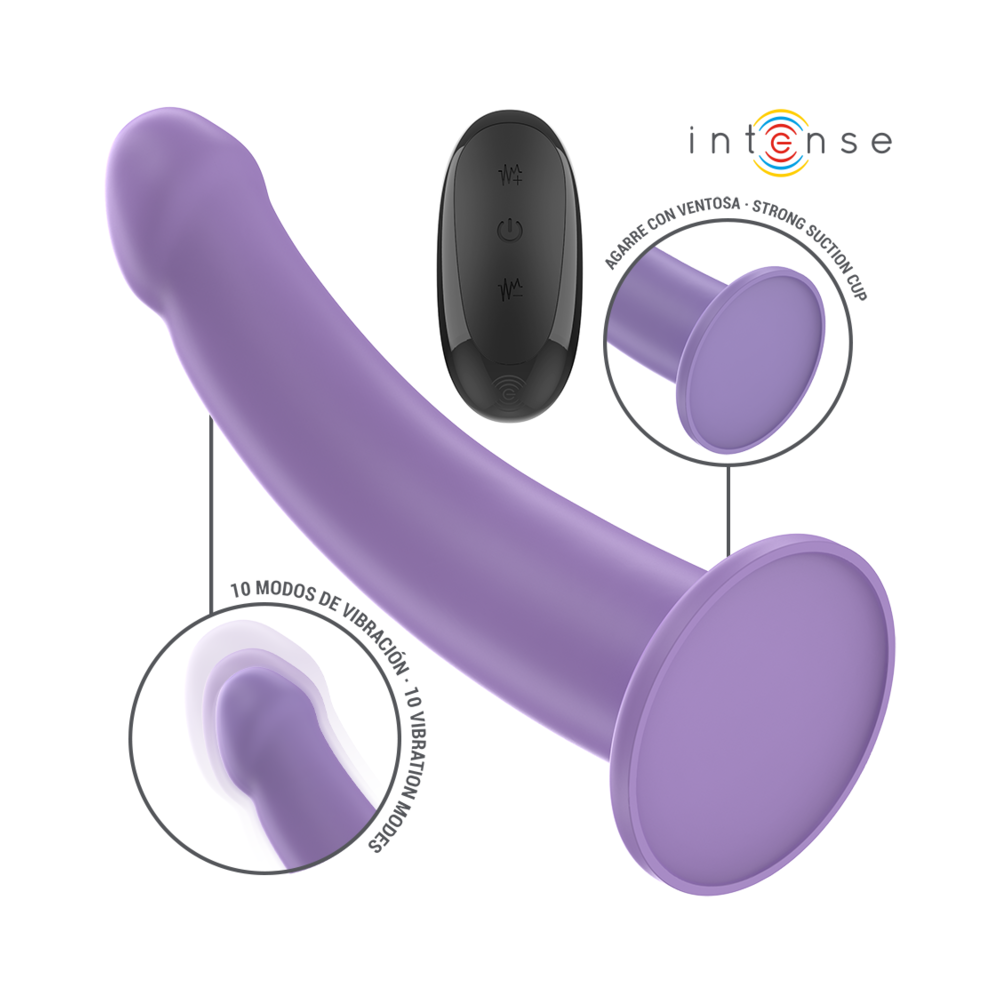 INTENSE - EDDIE VIBRADOR 17,5 CM 10 VIBRAÇÕES ROXO CONTROLE REMOTO