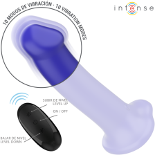 INTENSE - VICTORIA VIBRATOR MIT SAUGNÄPFEN 10 VIBRATIONEN DUNKELBLAU FERNBEDIENUNG