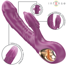 INTENSE - HALLE MULTIFUNCTION VIBRATOR WITH DOLPHIN STIMULATING TONGUE PURPLE